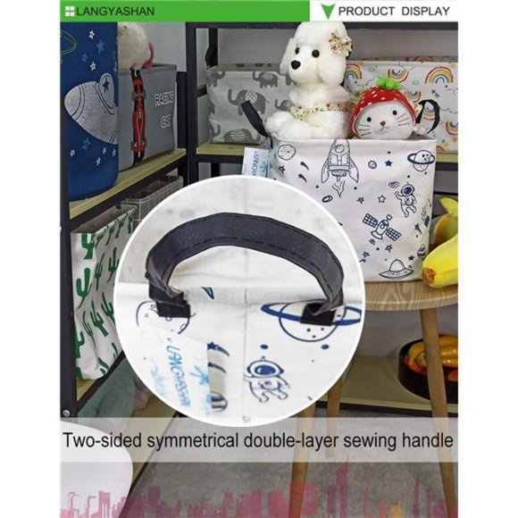 Square Storage Baskets Waterproof Canvas Children Laundry Nursery Hamper - Picture 6 of 7